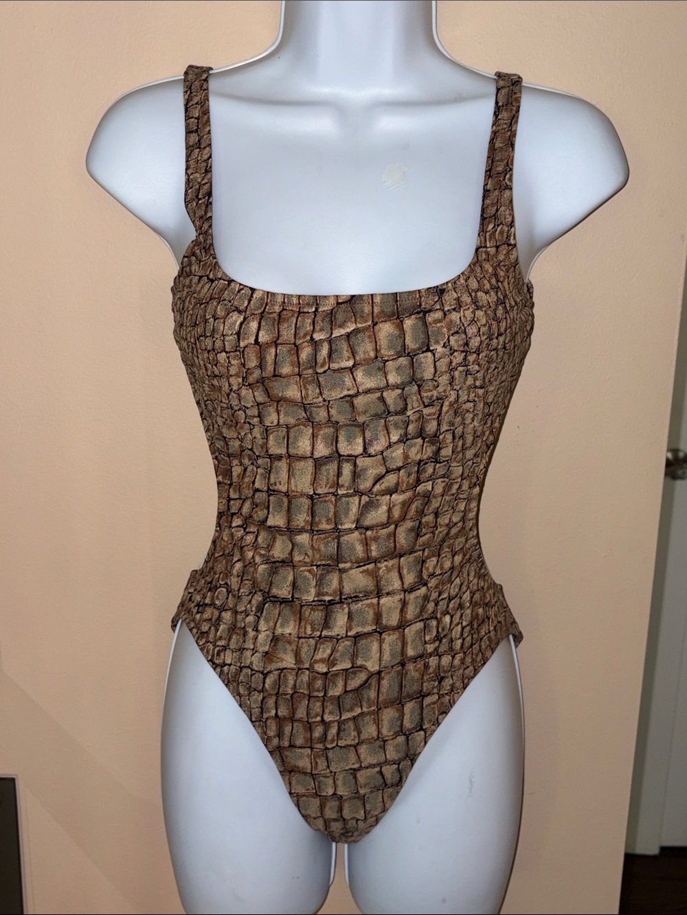 GOTTEX Croc-Print Backless One-Piece SWIMSUIT 8 women’s